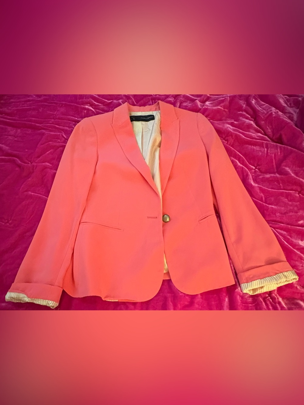Zara Tailored Pink Single-Button Blazer